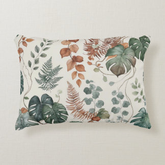 Seamless boho botanical pattern Flowers Decorative Cushion