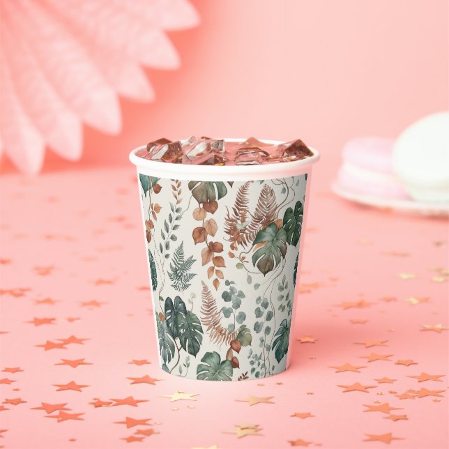 Seamless boho botanical pattern Flowers  Paper Cups (Insitu)