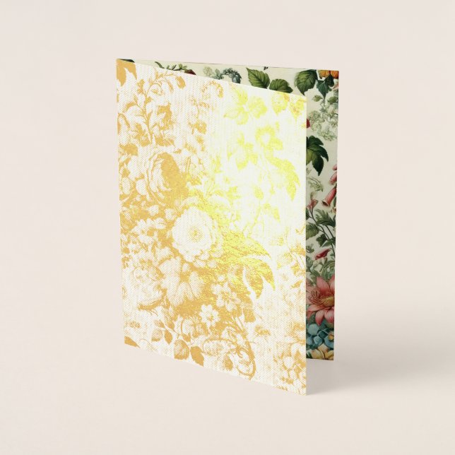 Seamless Botanical Floral Pattern Foil Card (Front)