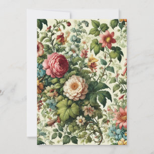 Seamless Botanical Floral Pattern Holiday Card