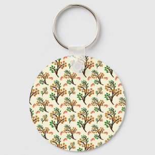 Seamless botanical pattern with cute fruit branch  key ring