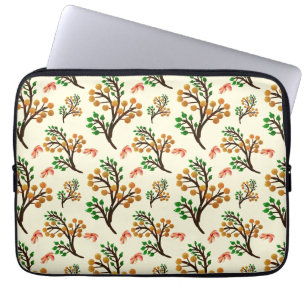 Seamless botanical pattern with cute fruit branch  laptop sleeve