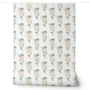 seamless botanical pattern with cute pastel flowe wallpaper