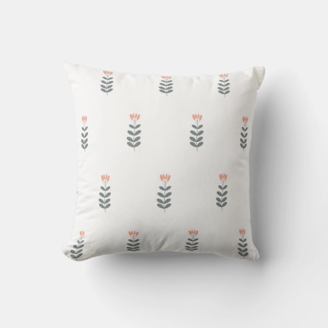 seamless botanical pattern with flowers in flat mi cushion (Front)