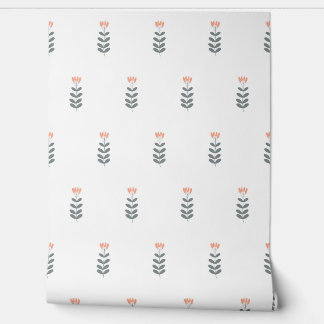 seamless botanical pattern with flowers in flat mi wallpaper