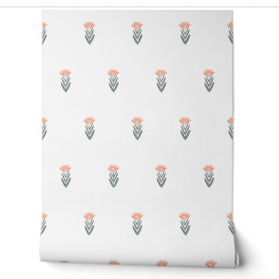 seamless botanical simple pattern with flowers in wallpaper
