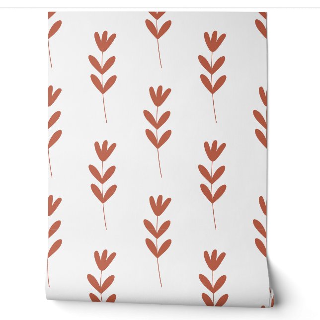 seamless botanical  simple pattern  with orange fl wallpaper (Unrolling)