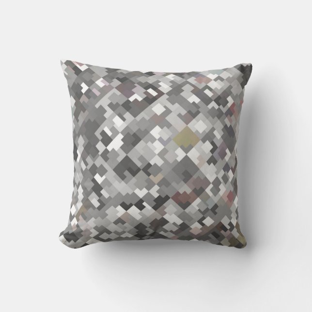 Seamless bright abstract mosaic grey background pa cushion (Front)