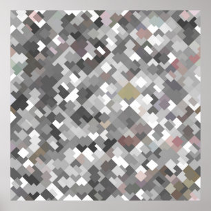 Seamless bright abstract mosaic grey background pa poster