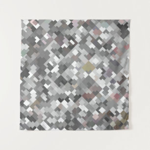 Seamless bright abstract mosaic grey background pa tapestry