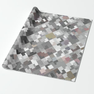 Seamless bright abstract mosaic grey background pa wrapping paper