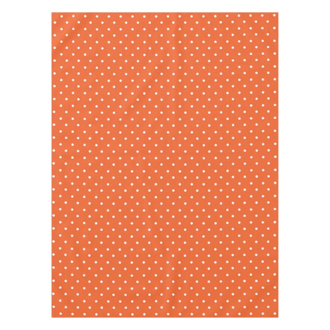 Seamless  bright orange background polka dot tablecloth (Front)