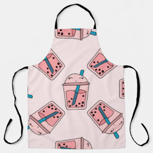 Seamless bright pattern bubble tea fruit summer dr apron