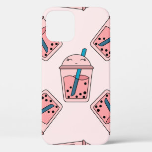 Seamless bright pattern bubble tea fruit summer dr iPhone 12 case