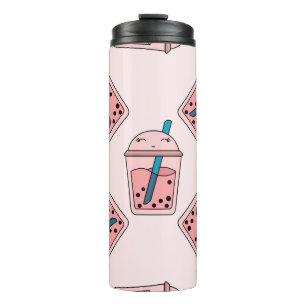 Seamless bright pattern bubble tea fruit summer dr thermal tumbler