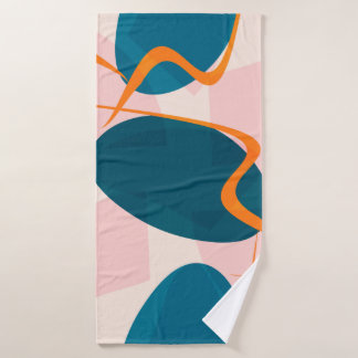 Seamless bright pattern of abstract shapes and twi bath towel