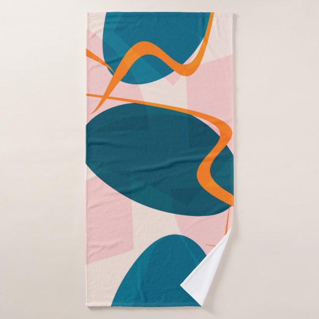 Seamless bright pattern of abstract shapes and twi bath towel (Bath Towel)
