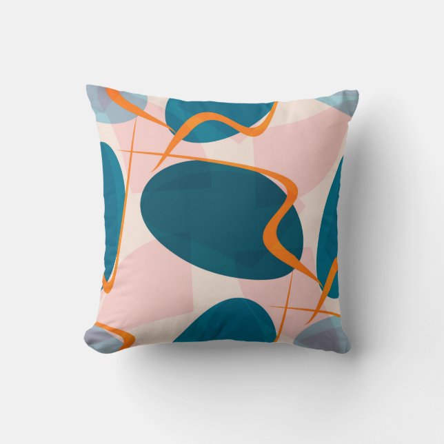 Seamless bright pattern of abstract shapes and twi cushion (Front)