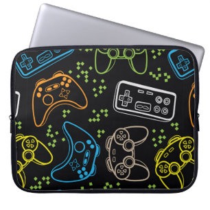 Seamless bright pattern with joysticks. gaming coo laptop sleeve