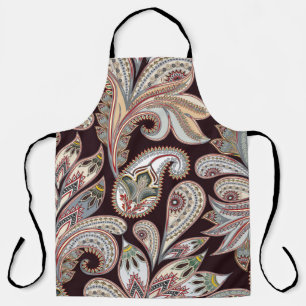 Seamless bright pattern with ornate paisley apron