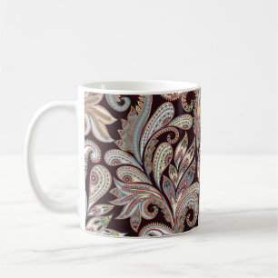 Seamless bright pattern with ornate paisley coffee mug
