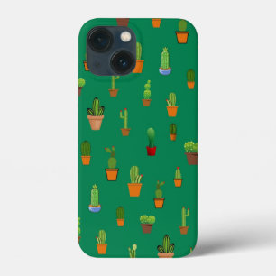 Seamless Cactus Pattern, Shapes and Patterns iPhone 13 Mini Case