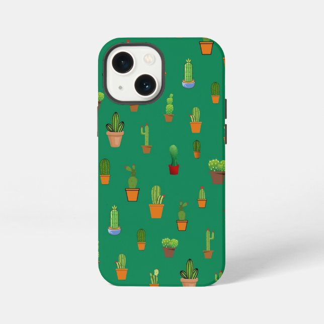Seamless Cactus Pattern, Shapes and Patterns  iPhone Case (Back)