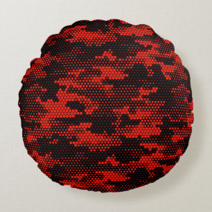 Seamless camouflage pattern. Repeating digital dot Round Cushion