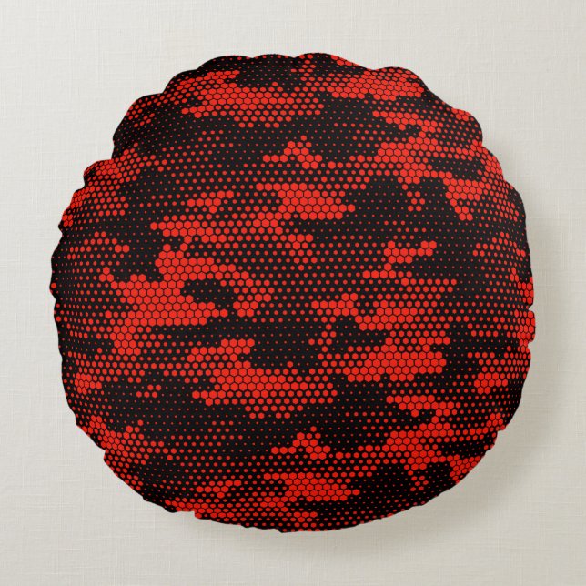 Seamless camouflage pattern. Repeating digital dot Round Cushion (Front)