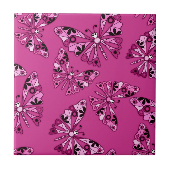 Seamless cartoon kids abstract buttefly pattern pi tile (Front)