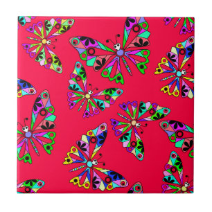 Seamless cartoon kids abstract buttefly pattern re tile