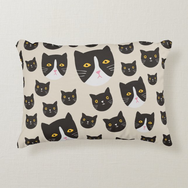 Seamless cat pattern/ decorative cushion (Front)