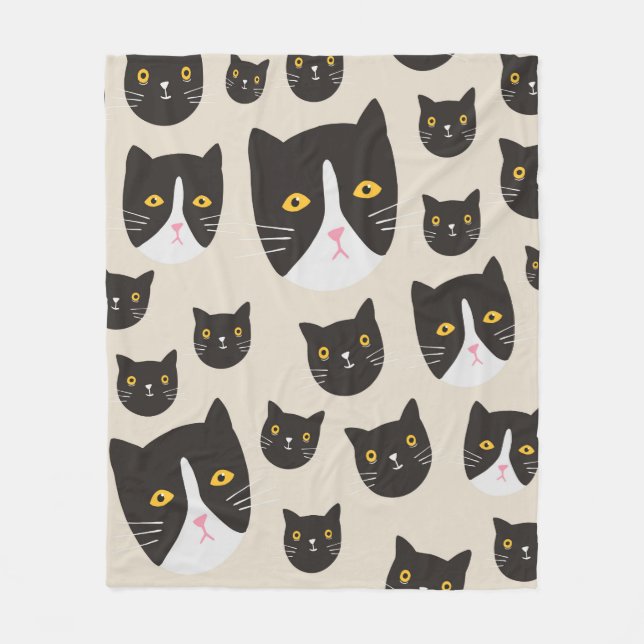 Seamless cat pattern/ fleece blanket (Front)