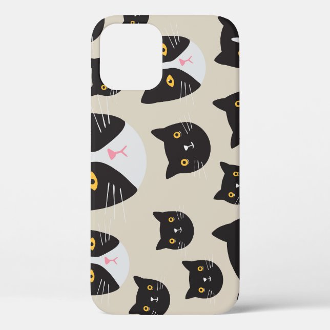 Seamless Cat, Whimsical Pattern Illustration. Case-Mate iPhone Case (Back)