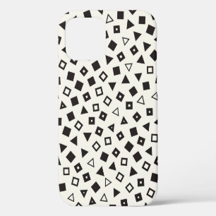 Seamless chaotic patterns. Randomly scattered geom iPhone 12 Case