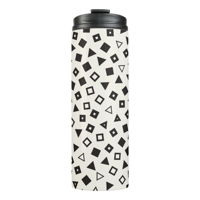 Seamless chaotic patterns. Randomly scattered geom Thermal Tumbler (Front)