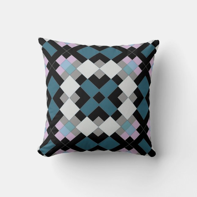 Seamless chequered abstract squares geometrical pr cushion (Front)