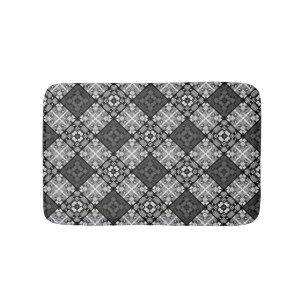 Seamless chequered plaid abstract squares geometri bath mat