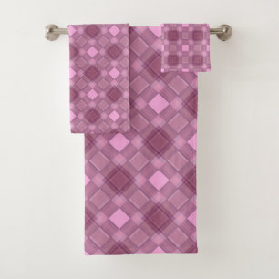 Seamless chequered plaid abstract squares geometri bath towel set