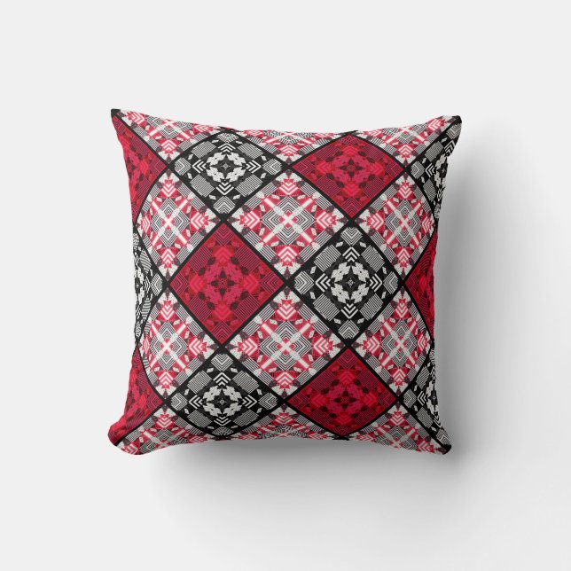 Seamless chequered plaid abstract squares geometri cushion (Front)
