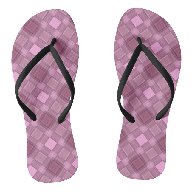 Seamless chequered plaid abstract squares geometri jandals (Footbed)