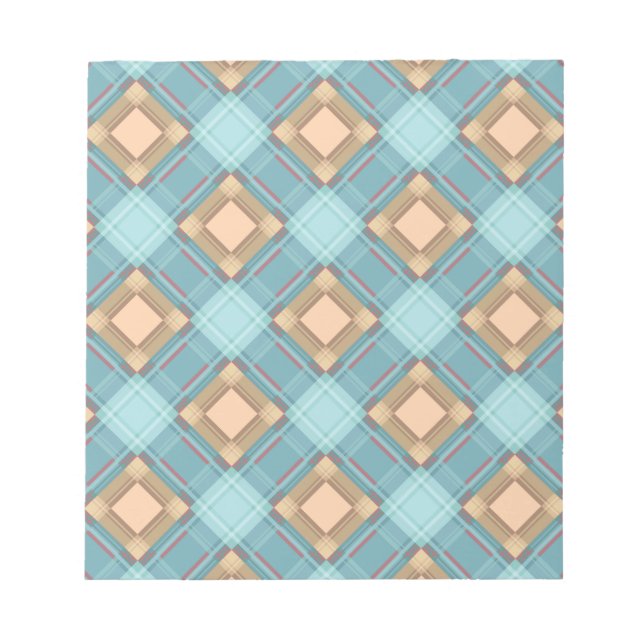 Seamless chequered plaid abstract squares geometri notepad (Front)