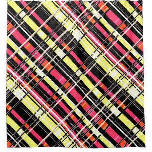 Seamless chequered plaid abstract squares geometri shower curtain