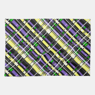 Seamless chequered plaid abstract squares geometri tea towel