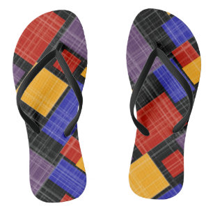 Seamless chequered plaid geometrical squares lined jandals