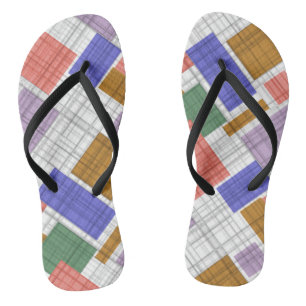 Seamless chequered plaid geometrical squares lined jandals