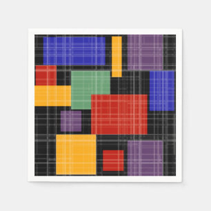 Seamless chequered plaid geometrical squares lined napkin