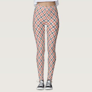 Seamless chequered plaid lined abstract pattern be leggings