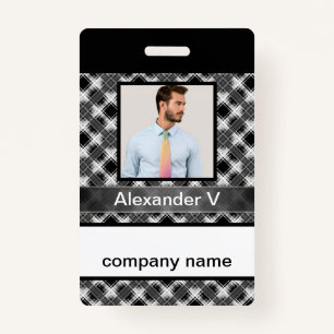 Seamless chequered plaid lined abstract pattern re ID badge