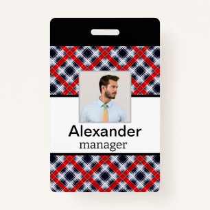 Seamless chequered plaid lined abstract pattern re ID badge
